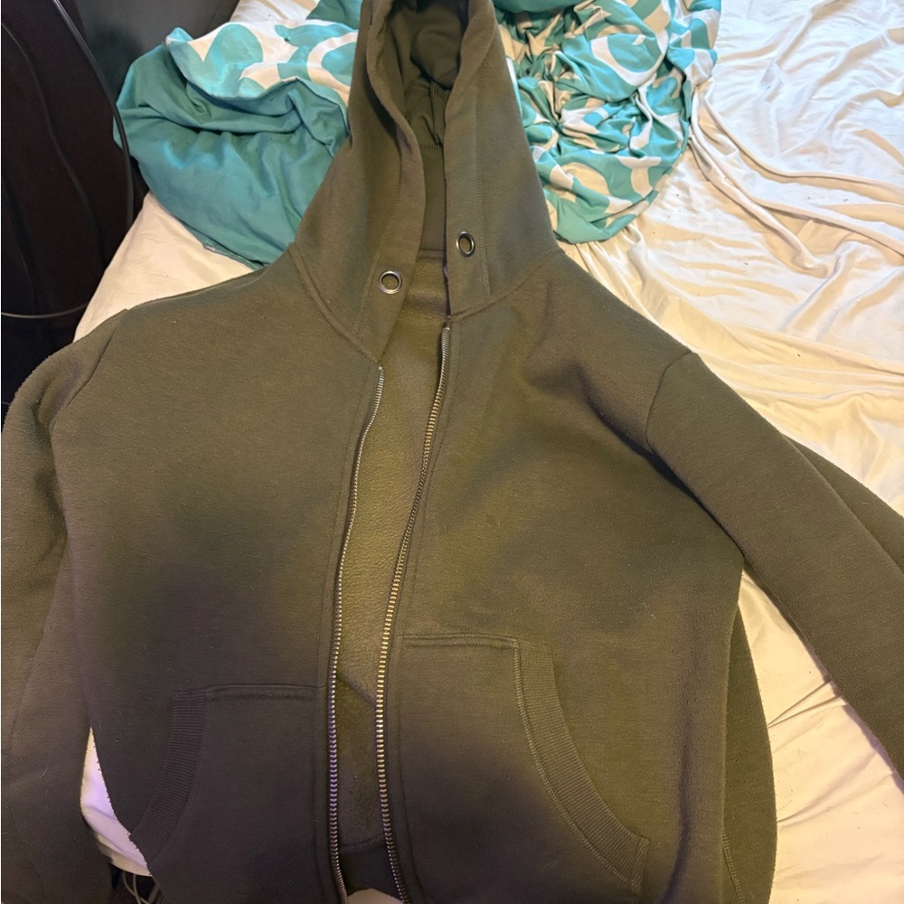 Olive Green Women's Hoodie Jacket